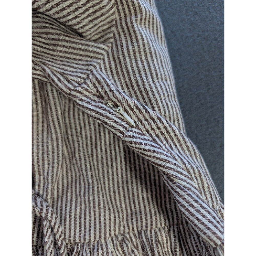 Roolee In My Dreams Front Tie Midi Dress Women’s M Sienna Brown Stripe NWT - Picture 6 of 6